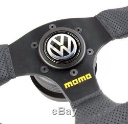 Genuine Momo Steering Team 280mm Leather Hub Kit & Horn. Volkswagen Vw