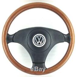 Nardi Volkswagen Genuine Leather And Wood Steering Wheel. Vw Polo Golf Etc. 2e