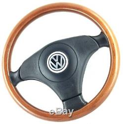 Nardi Volkswagen Genuine Leather And Wood Steering Wheel. Vw Polo Golf Etc. 2e