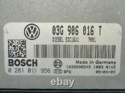 Volkswagen Golf 5 2.0 Tdi Kit Calculateur Moteur Bosch 0281011956 03g906016 T
